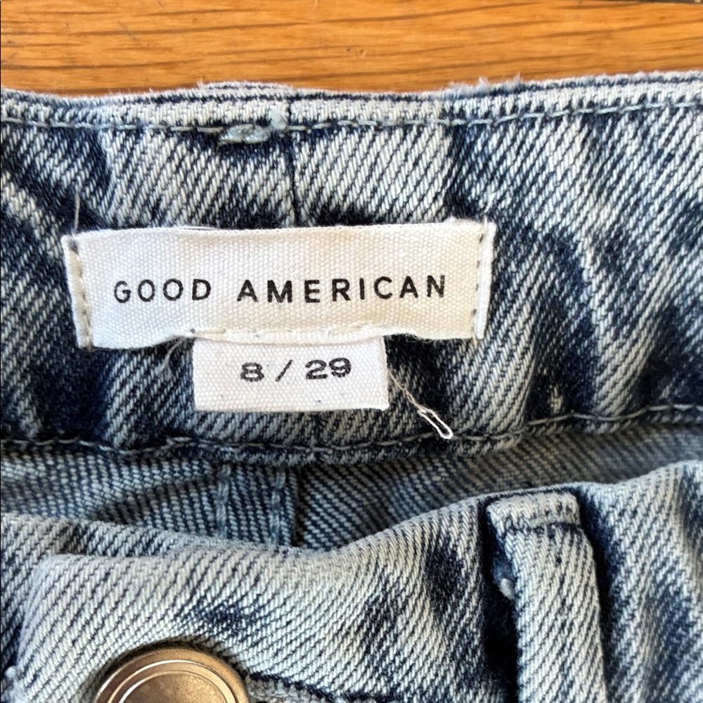 Good American Good 90s High Rise Straight Leg Jeans 8 29 Stretch Relaxed Baggy - Picture 2 of 14